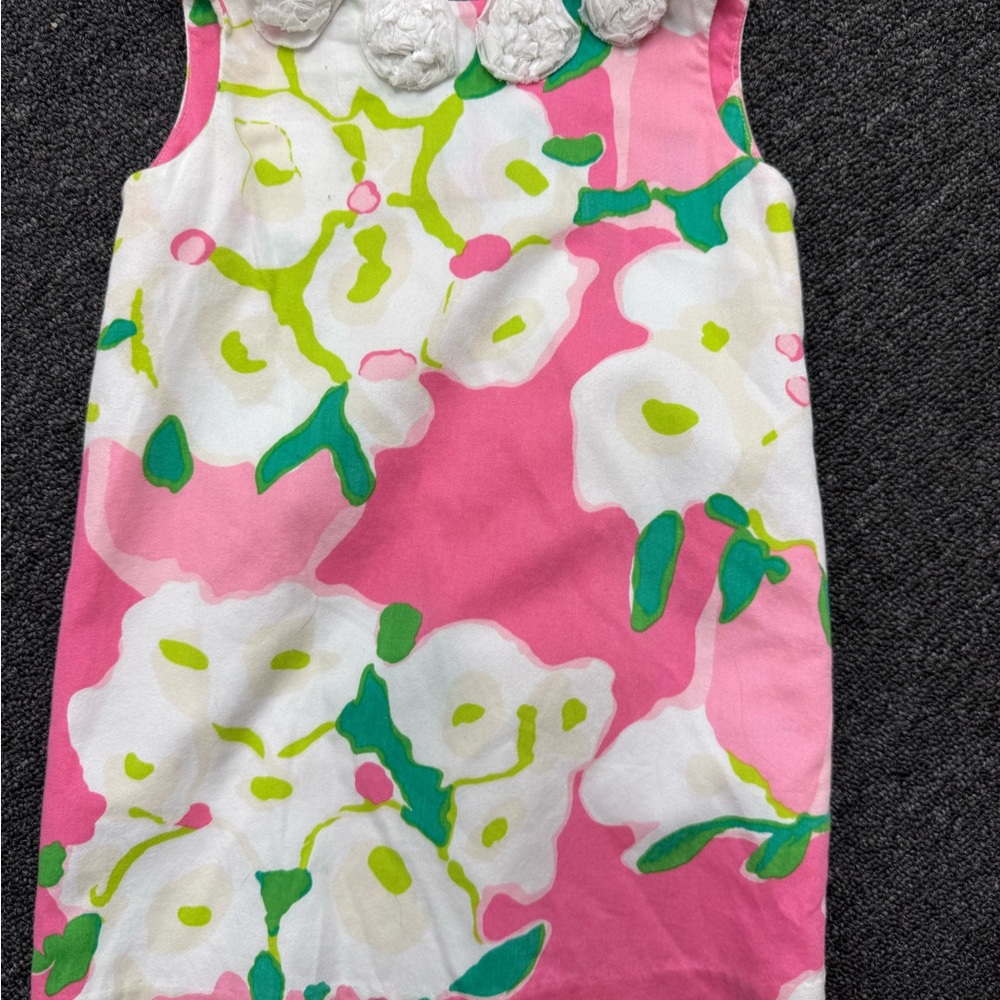 Floral Pink and Green Sleeveless Dress